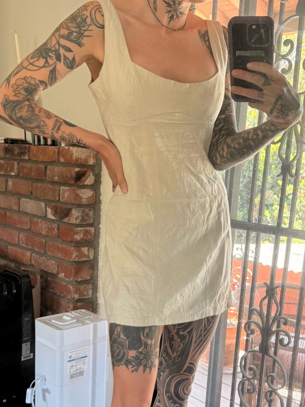Urban outfitters linen/viscose mini dress